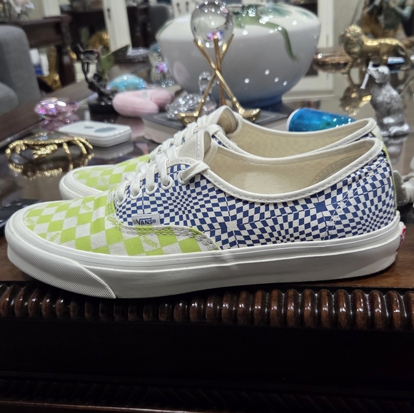 Vans Shoes - Vans Checkerboard Low-Top Sneakers in Lime & Navy